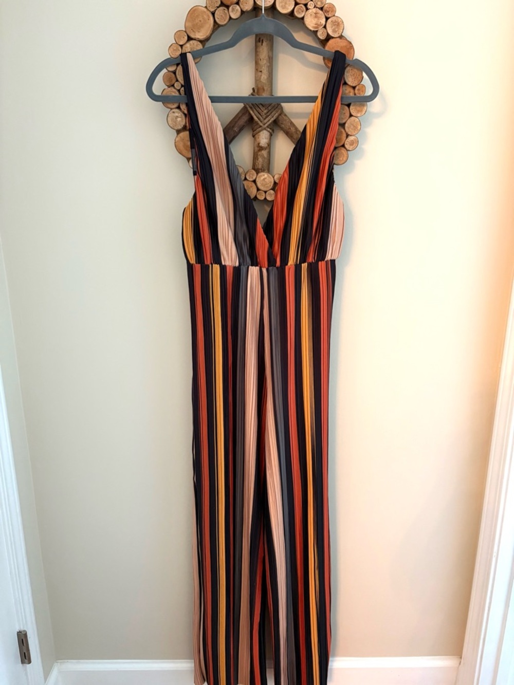 The Vintage Shop Multicolor Striped V-Neck Jumpsuit